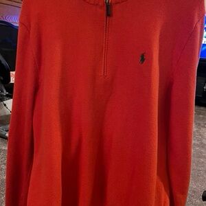 Polo by Ralph Lauren Men's Vibrant Orange Zip-Up Sweater